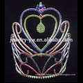 2015 factory hot sale girls heart rhinestone tiara crown